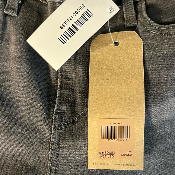 Levi W27 L30 gray jeans NWT - Picture 5 of 6